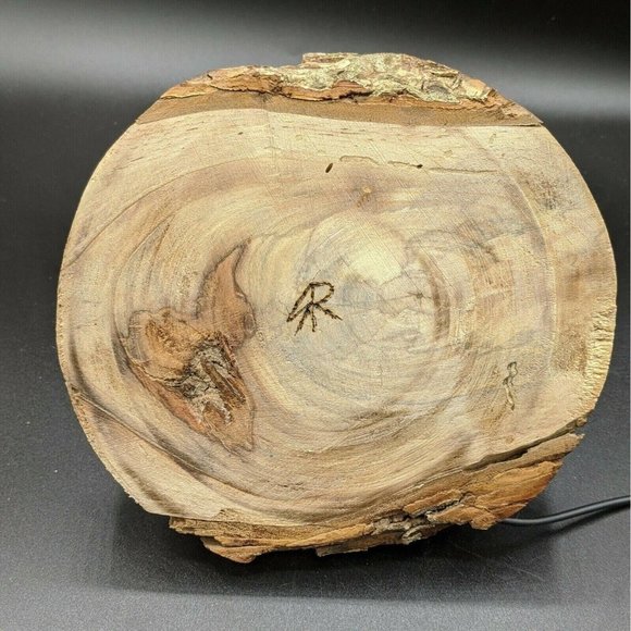 Night Light Wood & Blue Resin Live Edge Handmade Signed by Artist Mood Light USB - Picture 6 of 11